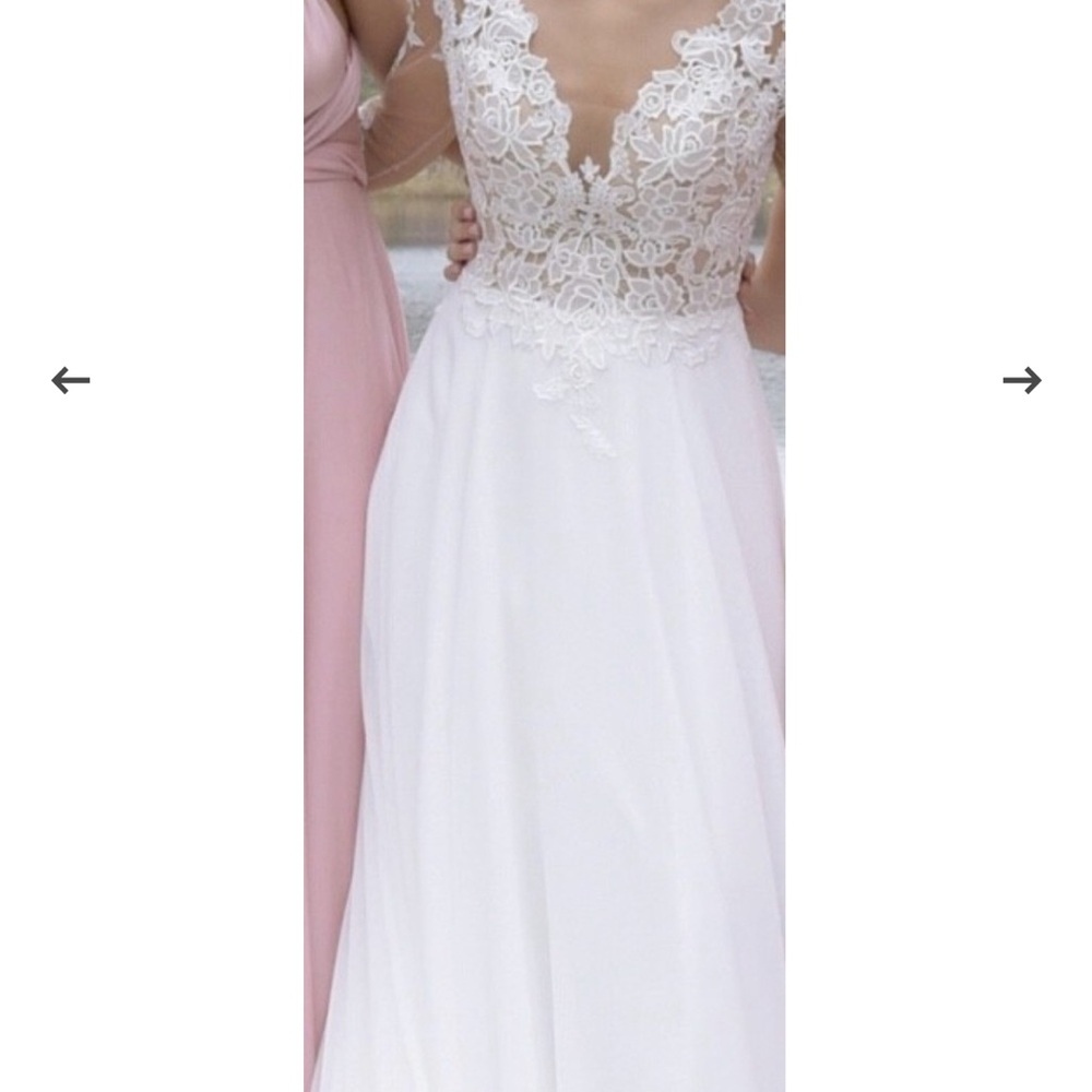 Lillian West 6642 Wedding Dress Size 4 - White Bodice - Picture 4 of 4